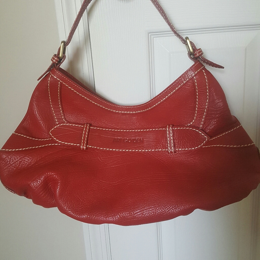 Vintage Unique Red  Leather Bag